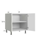 Euro Gloss White 24" Full Height Door Desk Base Cabinet