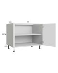 Euro Gloss White 33" Full Height Door Desk Base Cabinet