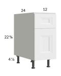 Harbor White 12" 2-Drawer Desk Base Cabinet