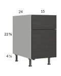 Euro Cafe 15" 2-Drawer Desk Base Cabinet