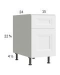 Harbor White 15" 2-Drawer Desk Base Cabinet