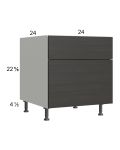 Euro Cafe 24" 2-Drawer Desk Base Cabinet