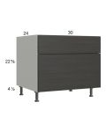 Euro Cafe 30" 2-Drawer Desk Base Cabinet
