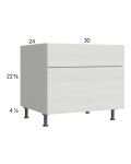Euro White Grain 30" 2-Drawer Desk Base Cabinet