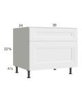 Harbor White 30" 2-Drawer Desk Base Cabinet