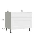 Harbor White 33" 2-Drawer Desk Base Cabinet