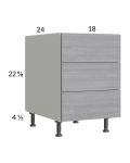 Euro Grey 18" 3-Drawer Desk Base Cabinet