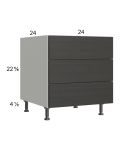 Euro Cafe 24" 3-Drawer Desk Base Cabinet