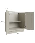 Kingston Pearl Grey Shaker 30" Full Height Door Base Cabinet