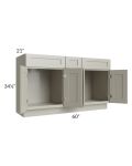 Kingston Pearl Grey Shaker 60" Vanity Cabinet with 3 Drawers