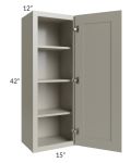 Kingston Pearl Grey Shaker 15x42 Wall Cabinet 