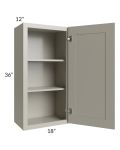Kingston Pearl Grey Shaker 18x36 Wall Cabinet
