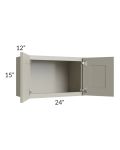 Kingston Pearl Grey Shaker 24x15 Wall Cabinet - Out of stock through April