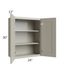Kingston Pearl Grey Shaker 24x30 Wall Cabinet 