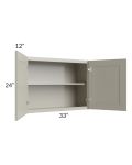 Kingston Pearl Grey Shaker 33x24 Wall Cabinet