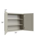 Kingston Pearl Grey Shaker 33x30 Wall Cabinet