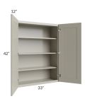 Kingston Pearl Grey Shaker 33x42 Wall Cabinet