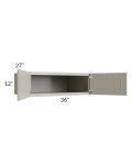 Kingston Pearl Grey Shaker 36x12x27 Wall Cabinet