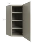 Kingston Pearl Grey Shaker 24x42 Wall Diagonal Corner Cabinet