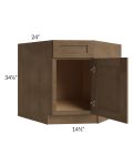 Midtown Mocha Shaker 36" Diagonal Corner Sink Base