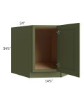 Midtown Hunter Green Shaker 36" Full Height Door Diagonal Corner Sink Base