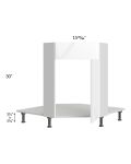 Milan White Gloss 36" Diagonal Corner Sink Front