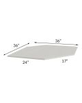 Salem Light Grey 36" Diagonal Corner Sink Front Floor