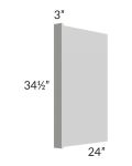 Midtown Painted Grey Shaker 3" Appliance End Panel