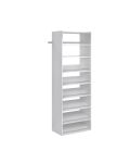 Essential Tower Closet Storage Wall Mounted Organizer Kit System with Shelves and Hanging Rod