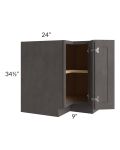 Midtown Dark Grey Shaker 33" Easy Reach Corner Cabinet