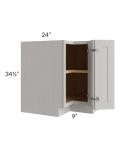 Midtown Light Grey Shaker 33" Easy Reach Corner Cabinet