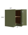 Midtown Hunter Green Shaker 33" Easy Reach Corner Cabinet