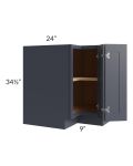 Midtown Indigo Shaker 33" Easy Reach Corner Cabinet