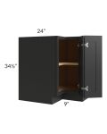 Midtown Black Shaker 33" Easy Reach Corner Cabinet