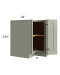 Midtown Pistachio Green Shaker 33" Easy Reach Corner Cabinet