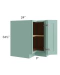 Midtown Sage Green Shaker 33" Easy Reach Corner Cabinet