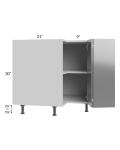 Milan Grey Gloss 33" Easy Reach Corner Cabinet