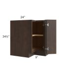 Vienna Kona Brown 33" Easy Reach Corner Cabinet