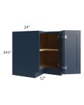 Midtown Blue Shaker 36" Easy Reach Corner Cabinet
