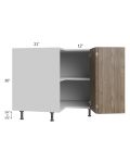 Milan Pecan 36" Easy Reach Corner Cabinet