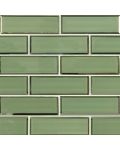 Evergreen Beveled Subway 2" x 6" x 8mm Mosaic Wall