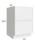 Metro White 24" 2-Drawer Base Cabinet