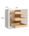 Metro White 24" Full Height Base Cabinet with 3 Rollout Trays