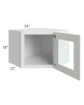 Metro White 24x18 Decorative Wall Diagonal Corner Cabinet
