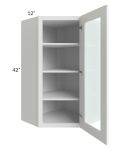 Metro White 24x42 Wall Diagonal Corner Cabinet (Prepped for Glass Doors)