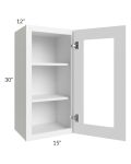 Metro White 15x30 Wall Glass Door Cabinet (Prepped for Glass Doors)