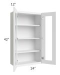 Metro White 24x42 Wall Glass Door Cabinet (Prepped for Glass Doors) 