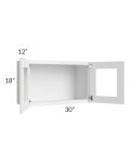Metro White 30x18 Decorative Wall Cabinet 