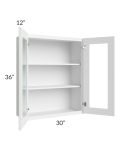 Metro White 30x36 Wall Glass Door Cabinet (Prepped for Glass Doors) 