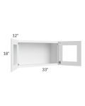Metro White 33x18 Decorative Wall Cabinet 